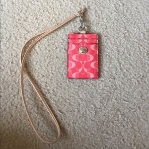 Coach hot pink key chain