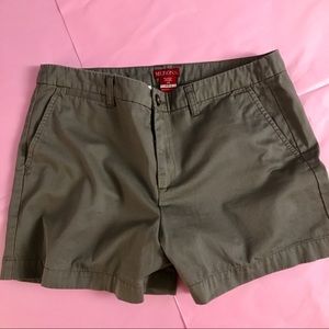 Merona Flat Front Khaki Shorts Fit 1 Size 14 Olive