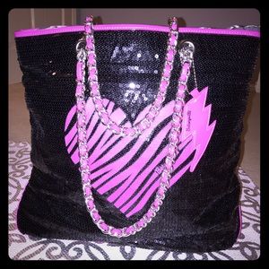 Betsey Johnson "BETSEYVILLE" sequin bag.