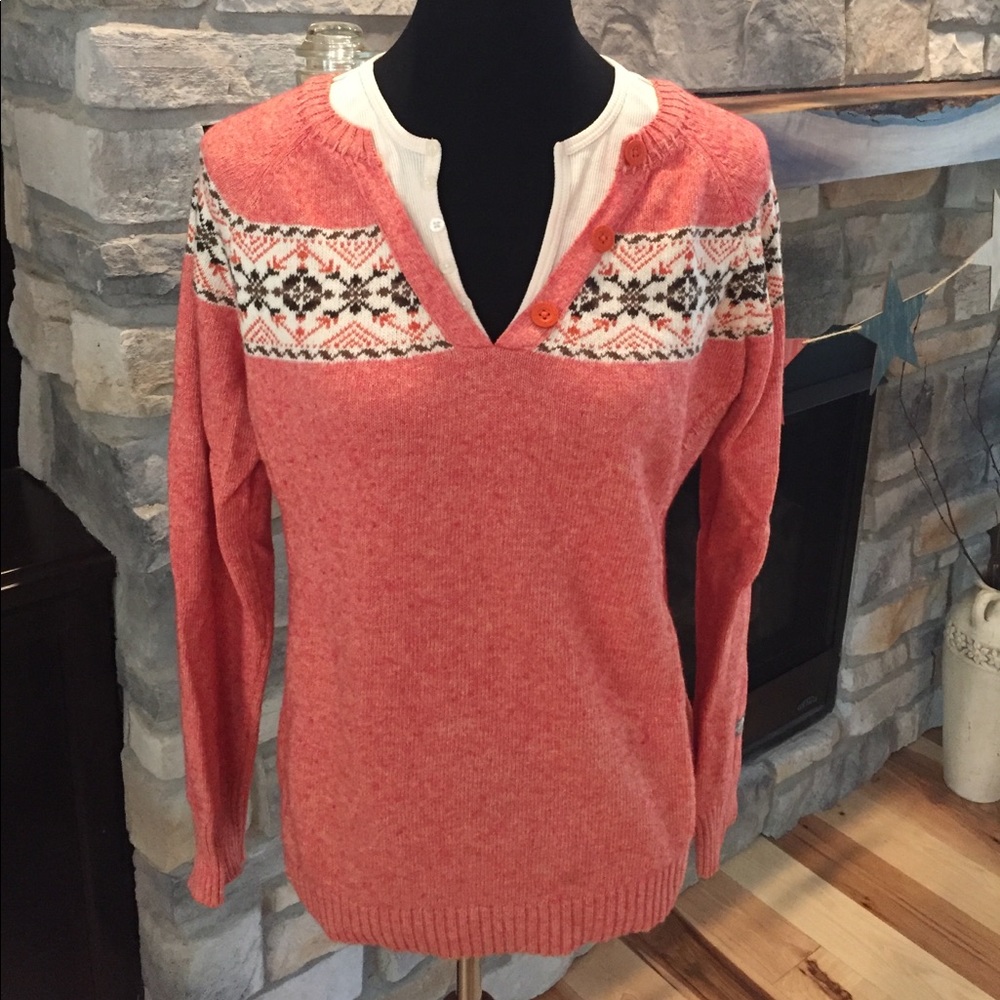 The North Face mock double shirt sweater.