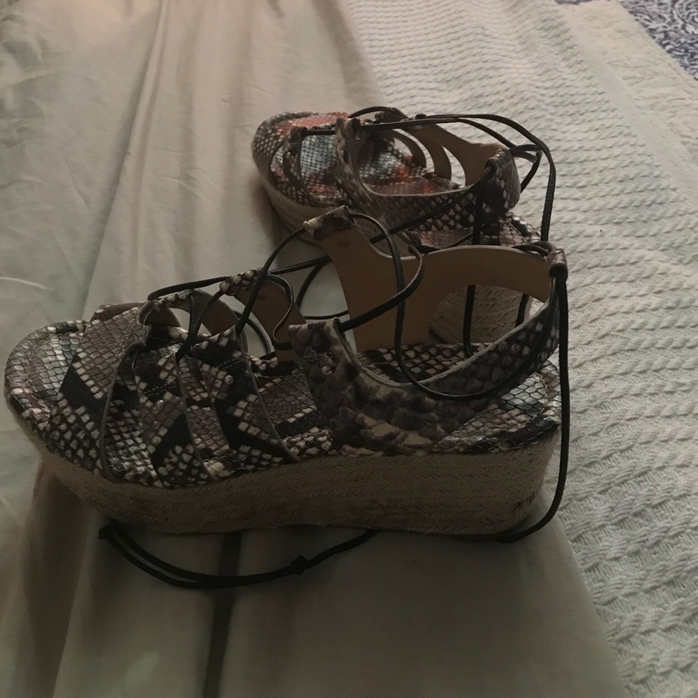 Michael Kors python platform espadrilles 8