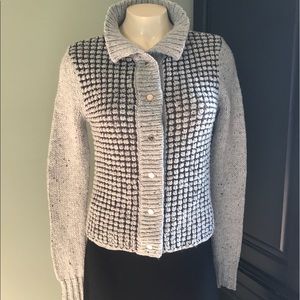Cabi Square Stitch Sweater Gray Jacket # 3006