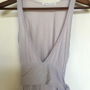 Light violet deep-V full length dress