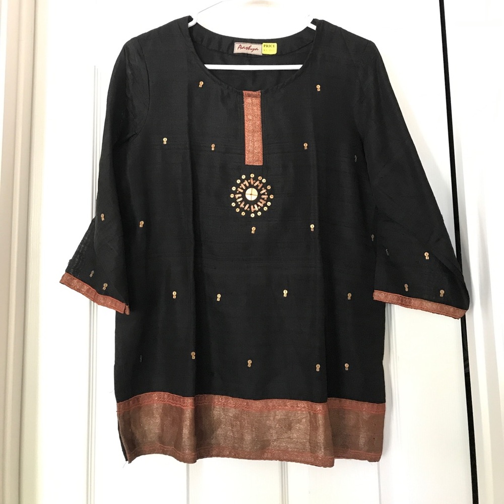 NEW Black Kurti with Embroidery (K2)
