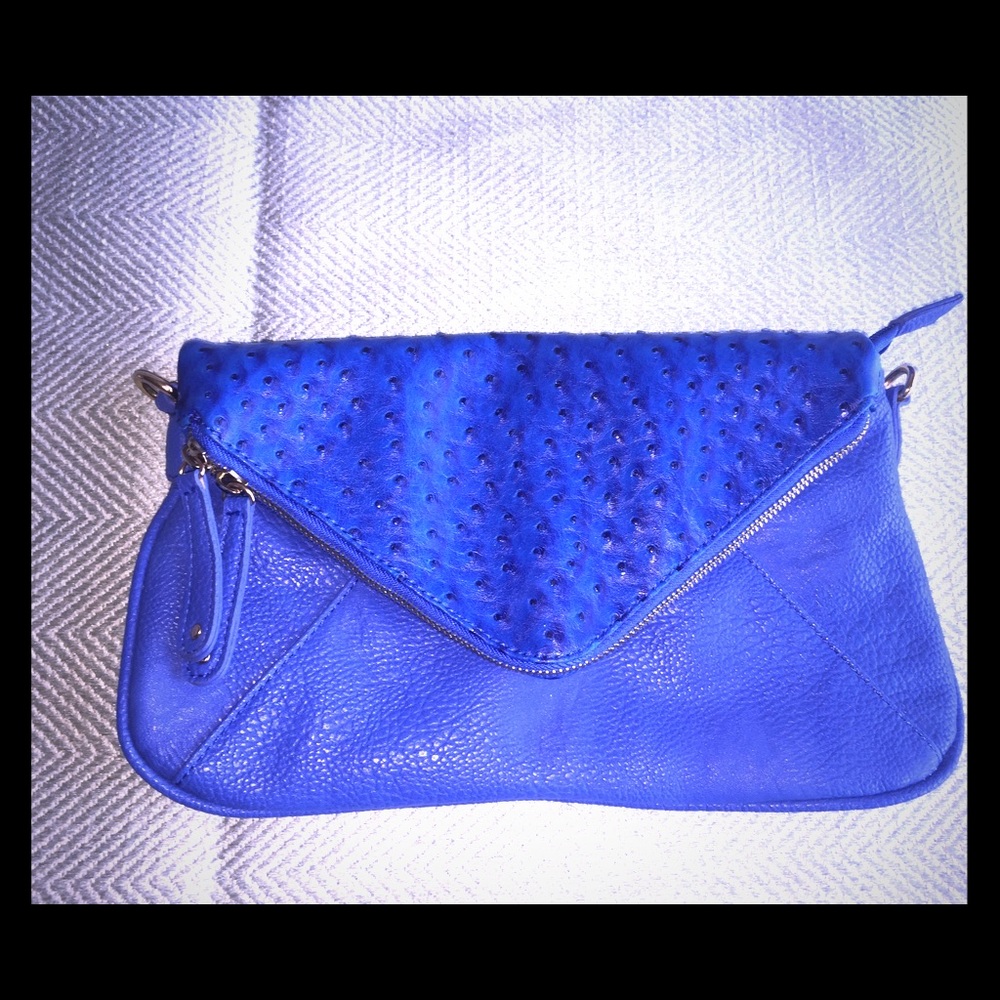Faux Ostrich Clutch