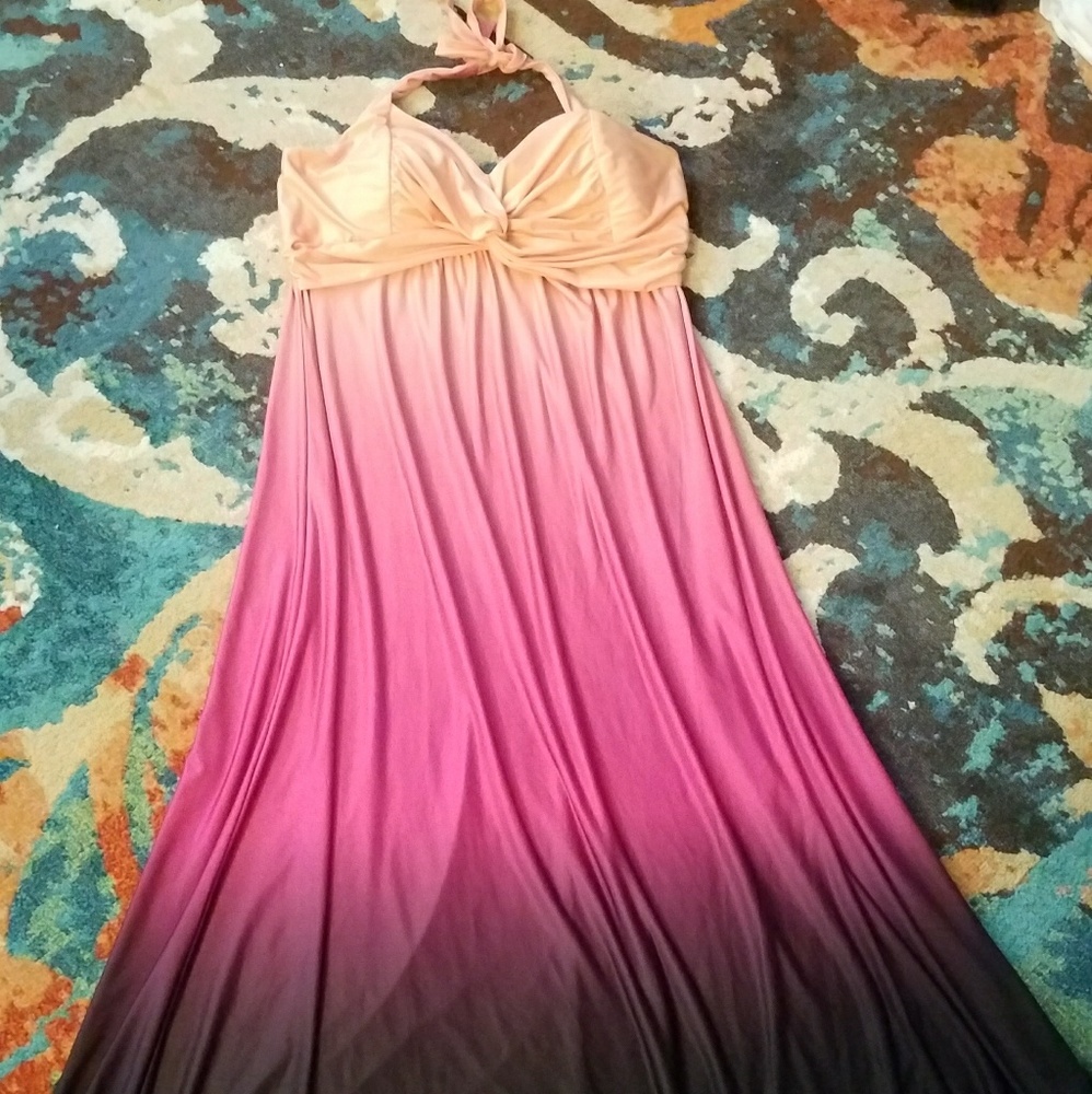NWOT~3x Peach Purple Ombre Dress
