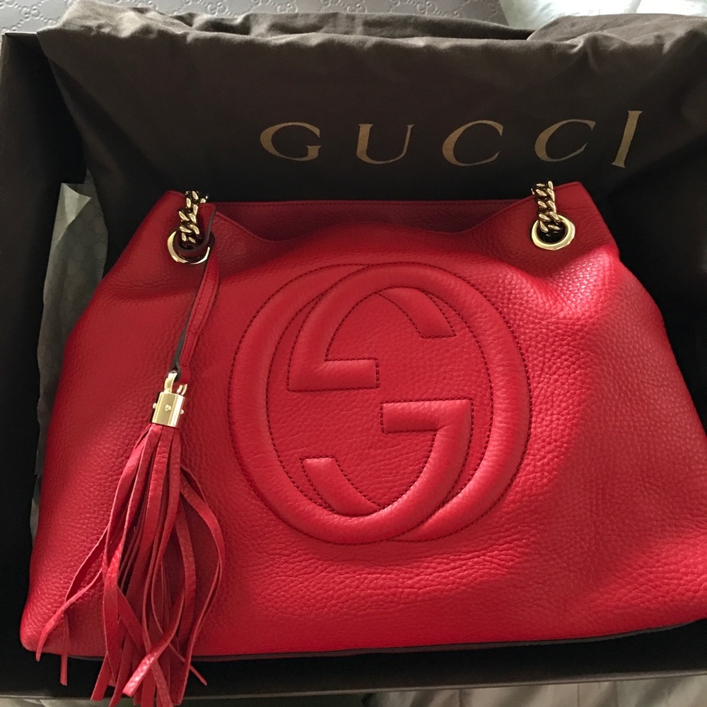 Gucci Soho Red Leather Handbag