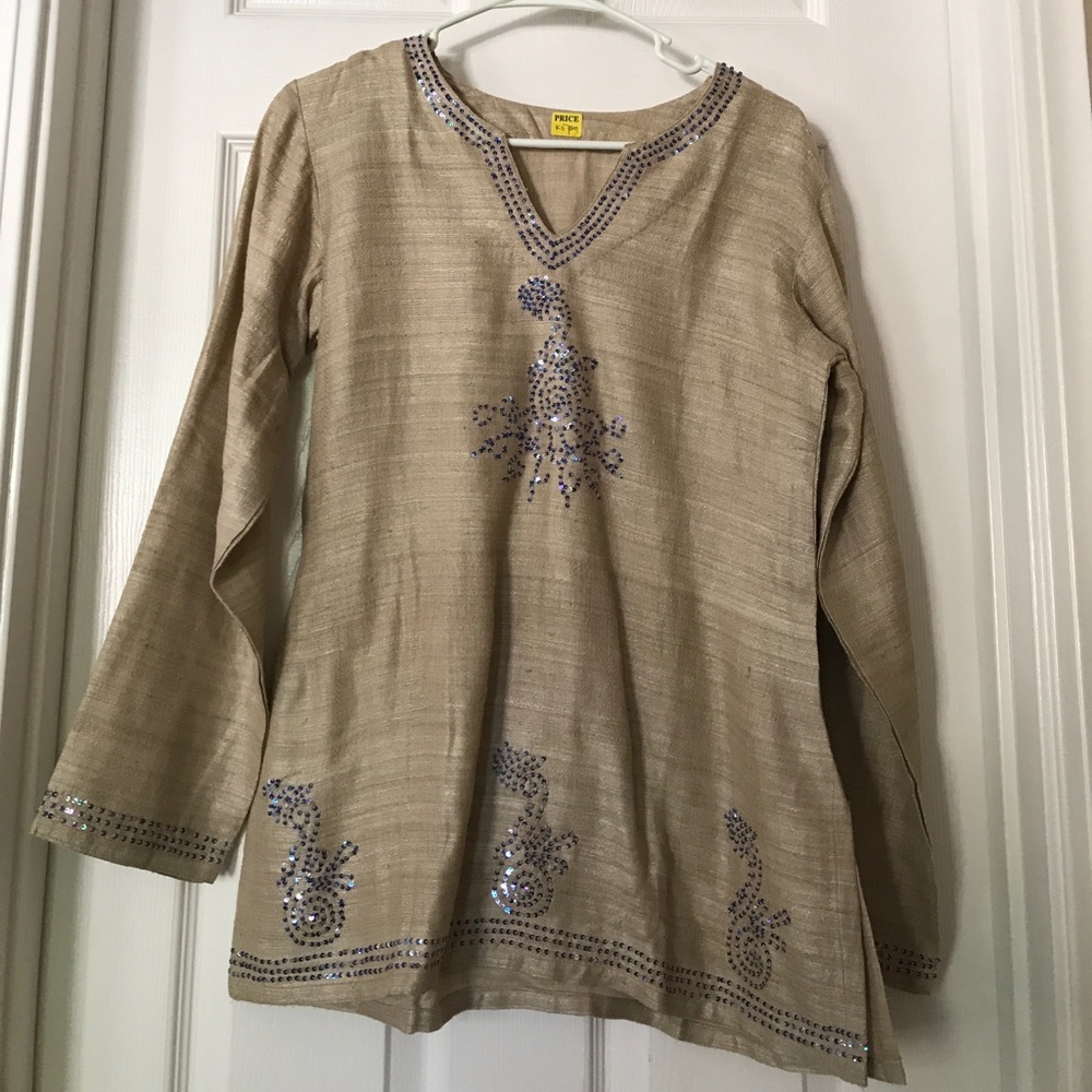 NEW Cream Silk Kurti (K5)