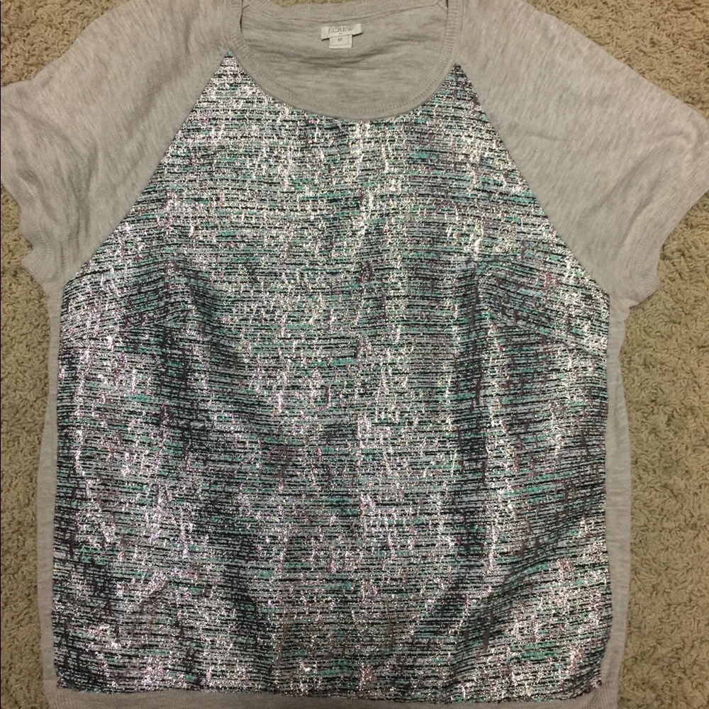 JCrew Metallic Front Sweater