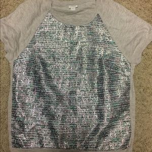 JCrew Metallic Front Sweater