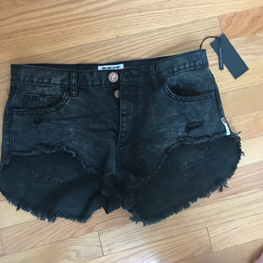 One Teaspoon Coal Rollers Denim Shorts