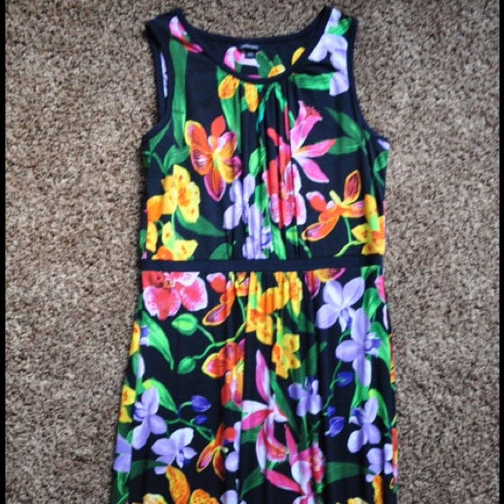 Lands' End Floral Maxi Dress NWOT