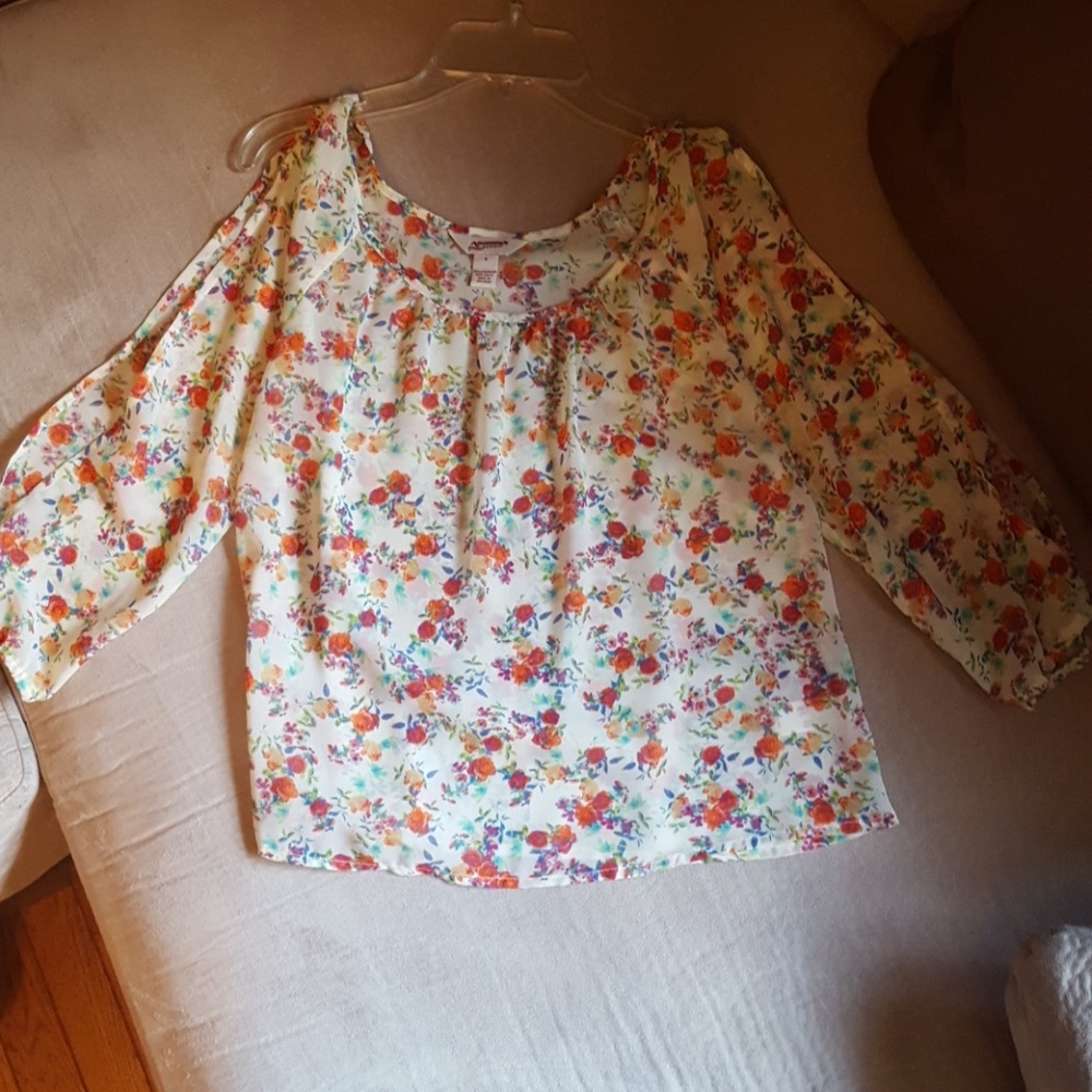 Sheer floral shirt