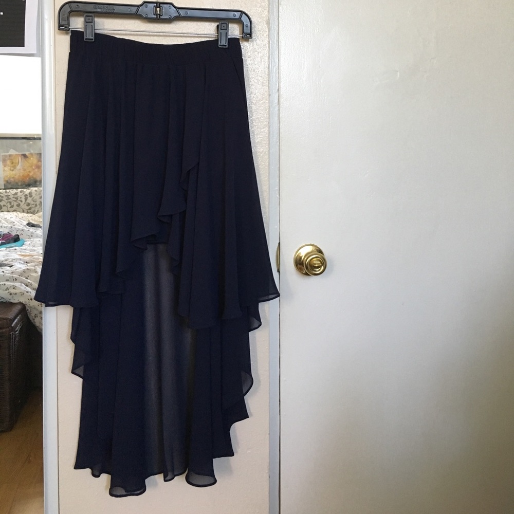 Sheer waterfall skirt