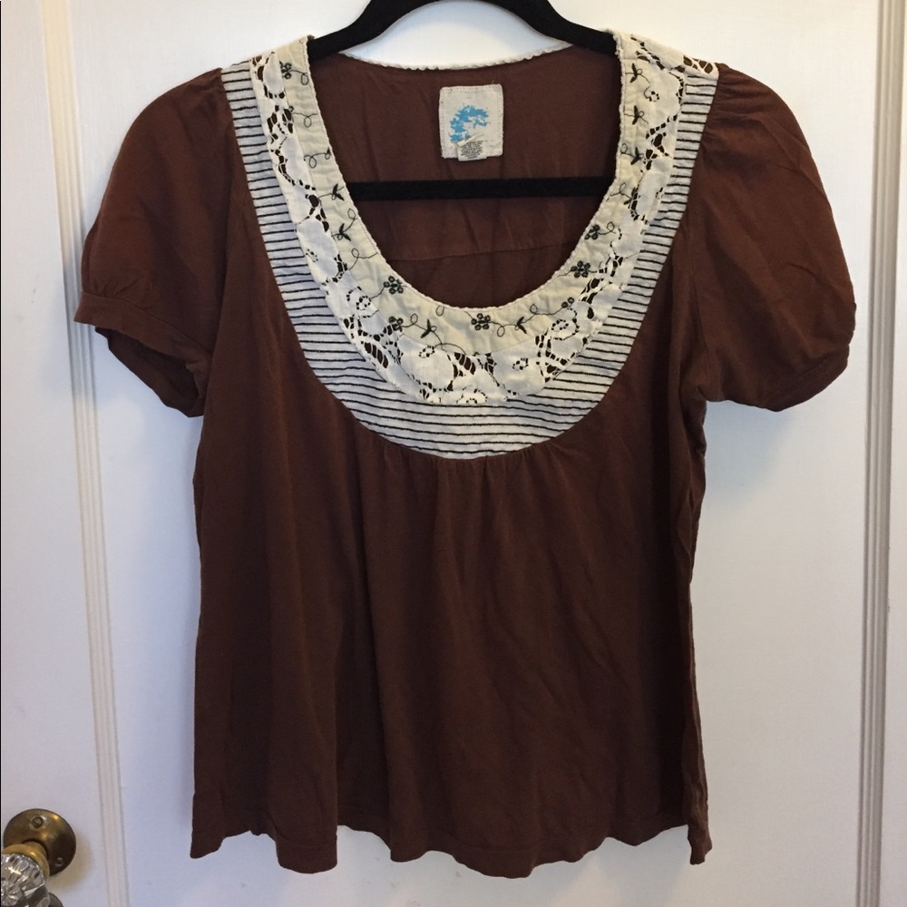 Anthropologie top with decorative yoke