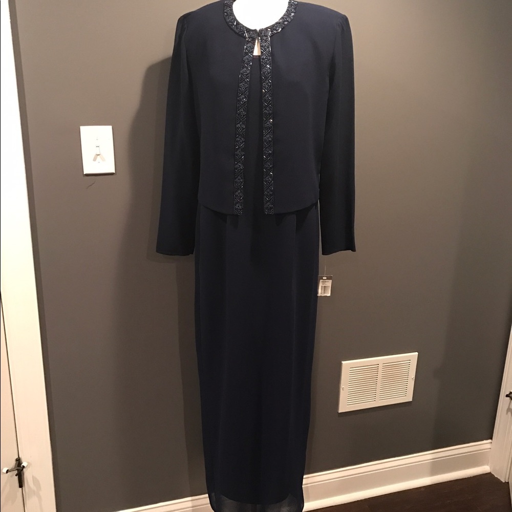 Blue Floor Length Gown with Jacket