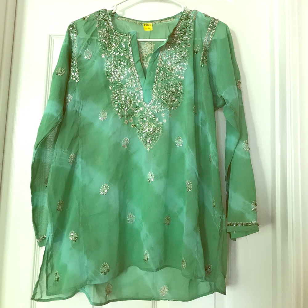 NEW Green Georgette Kurti (K9)