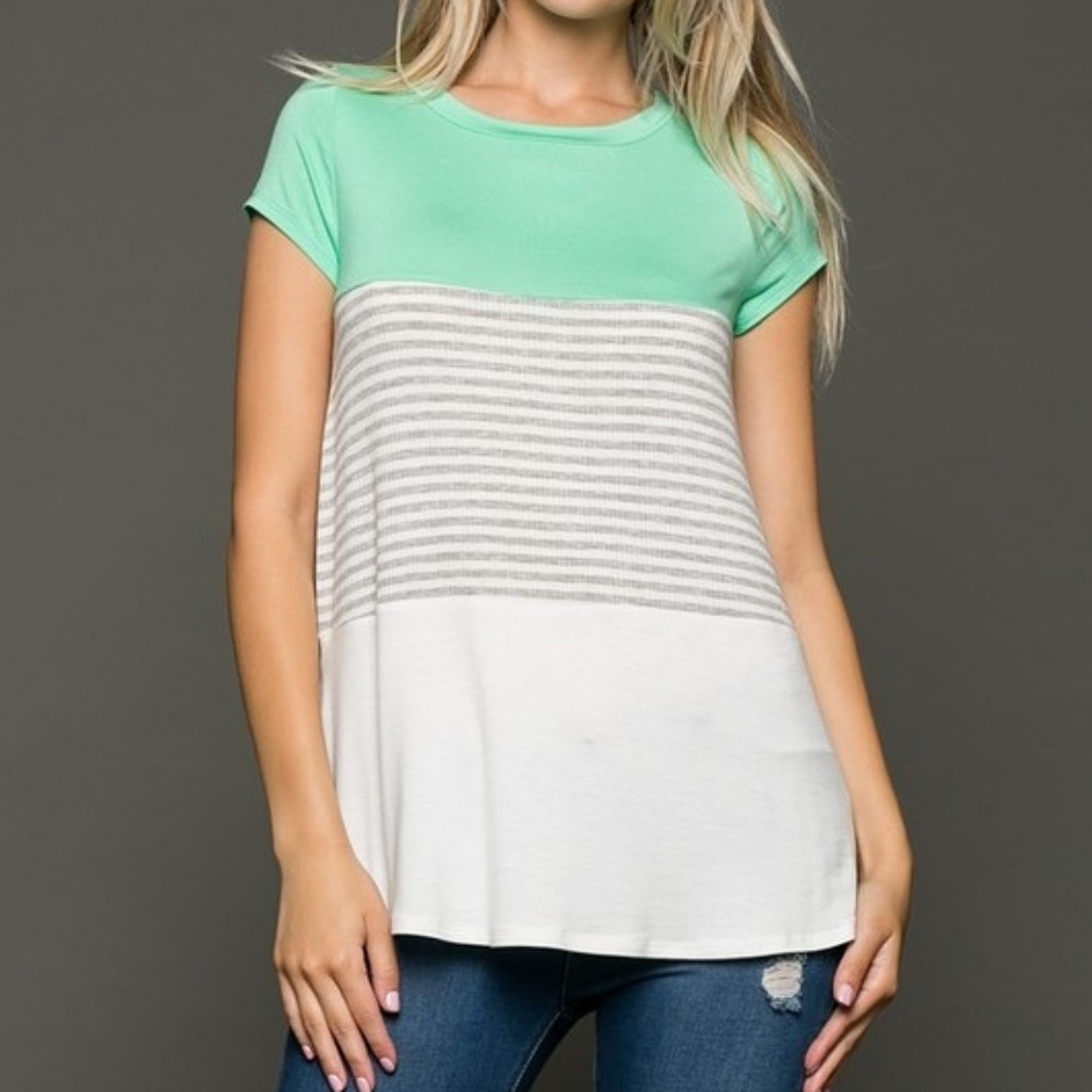 Tri color tee