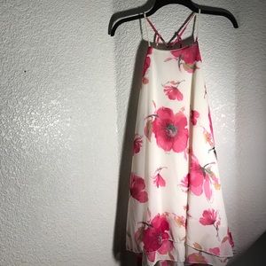 Watercolor floral, high to low summer/spring dress