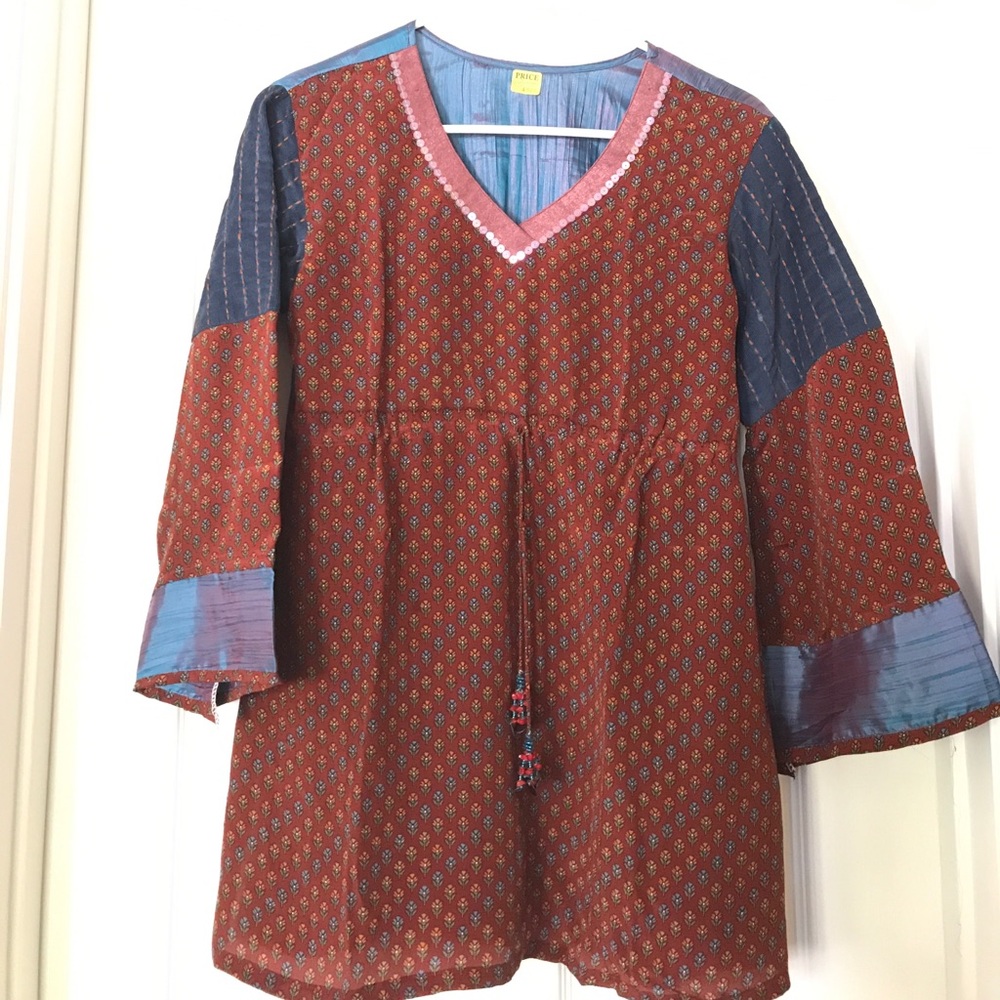 NEW Maroon Printed Silk Kurti (K12)