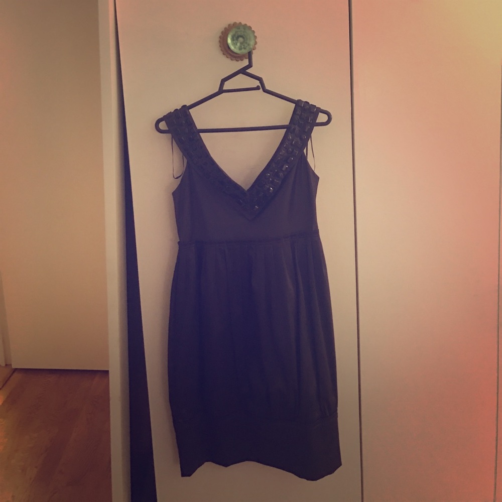 Zara small embellished neck tulip dress