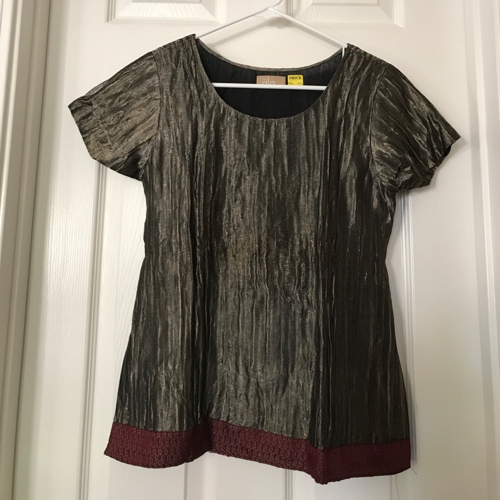 NEW Dusty Gold Half Sleeved Silk Kurti (K14)