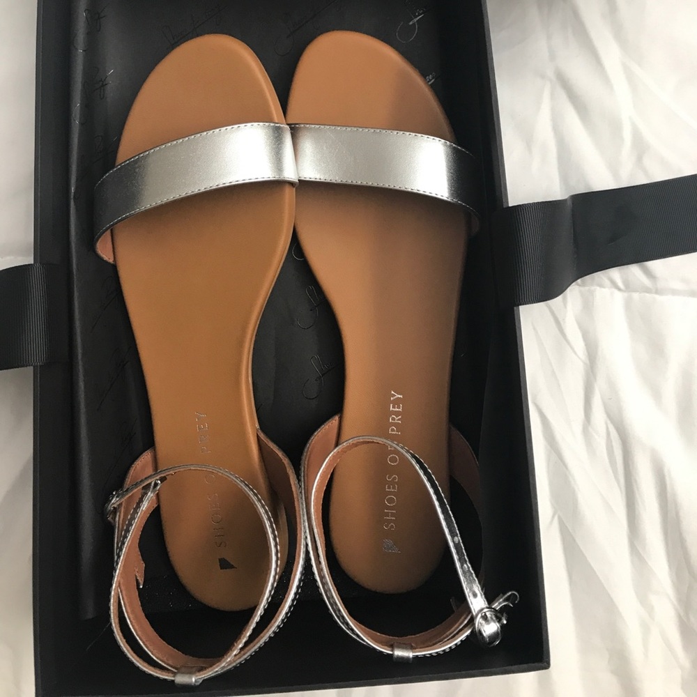 Shoes of Prey Silver Metallic Sandals