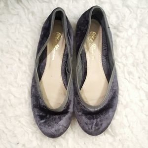 Anthropologie Grey Velvet Flats Anthropologie Grey Velvet Flats