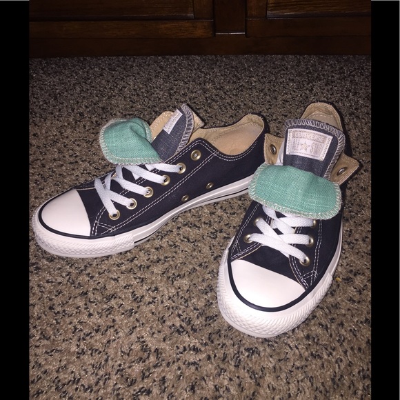 Converse All Star Low Black Gold Canvas Sneakers - Picture 2 of 6