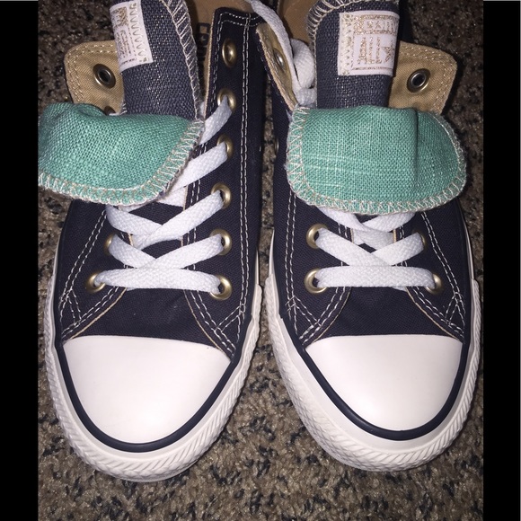 Converse All Star Low Black Gold Canvas Sneakers - Picture 3 of 6