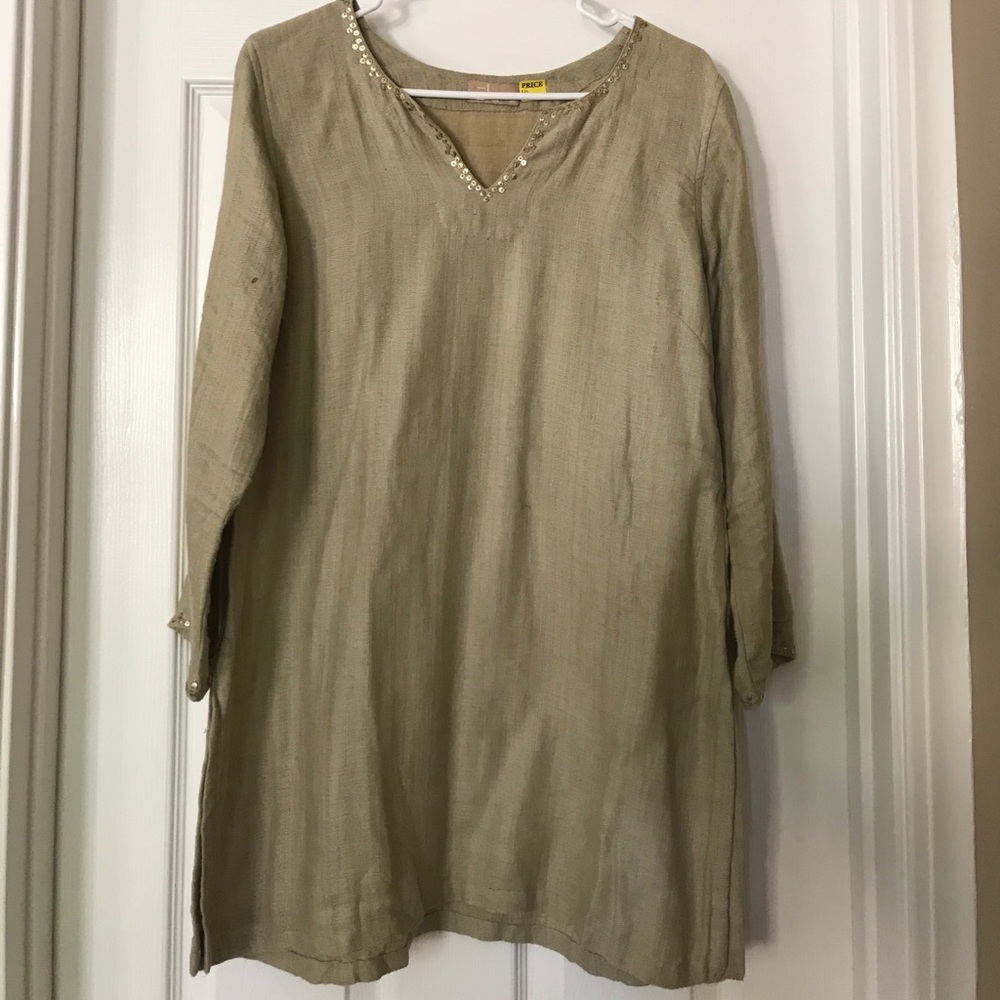 NEW Dark Cream Silk Kurti (K19)