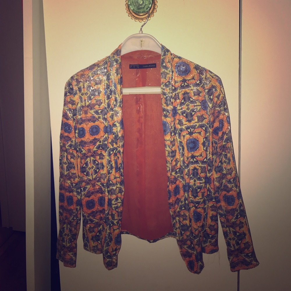 Zara sequin blazer size Small
