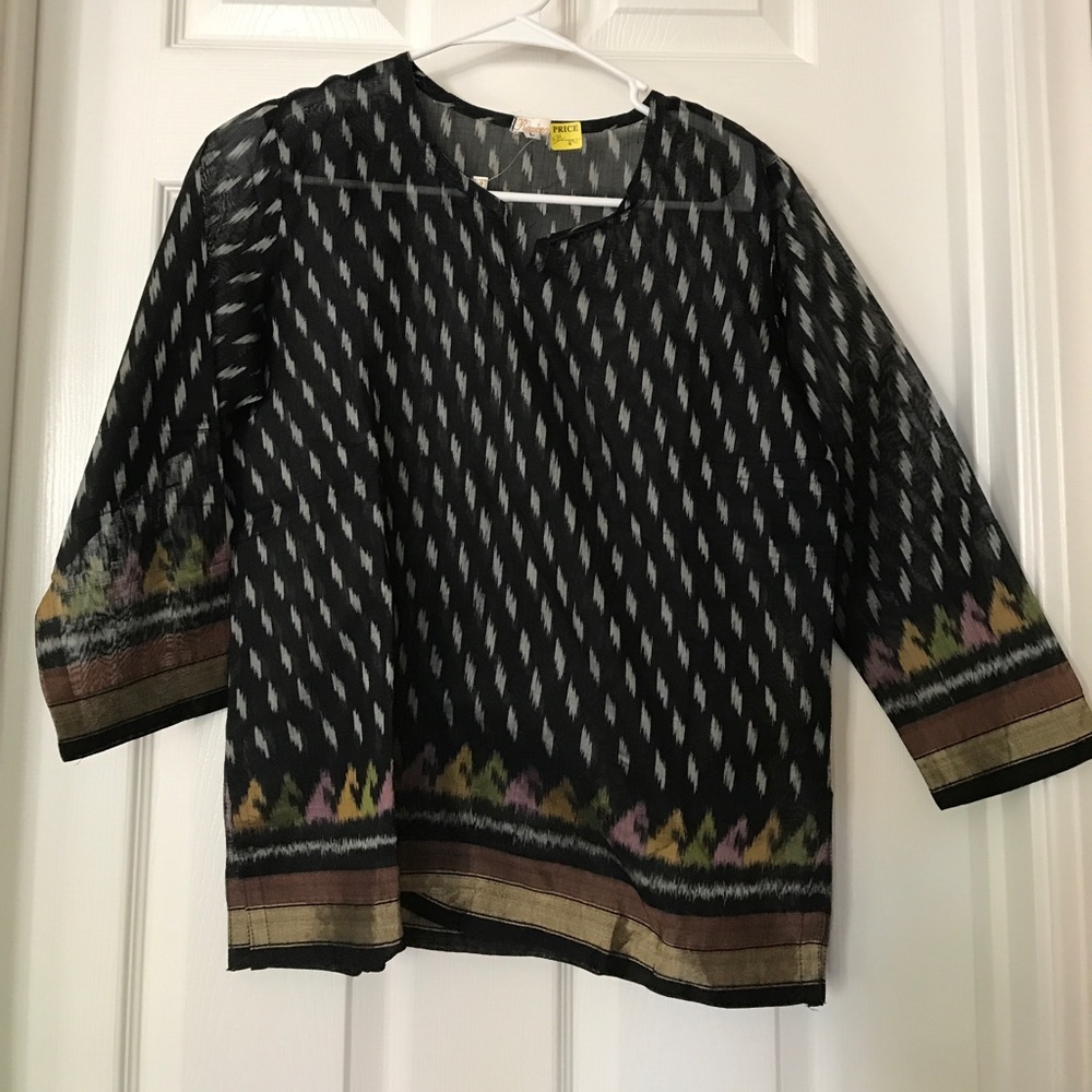 NEW Black Printed Silk Kurti (K21)