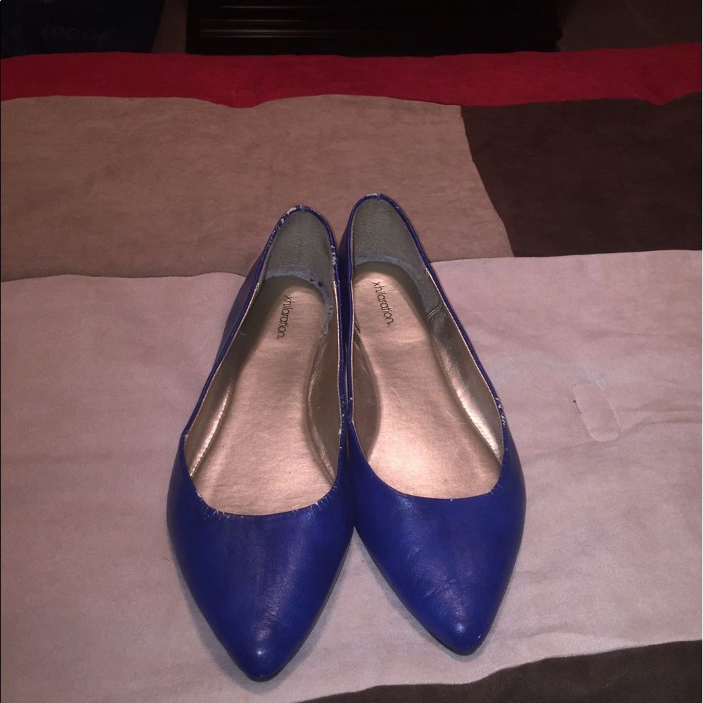 Blue Pointed Toe Flats by Xhilaration