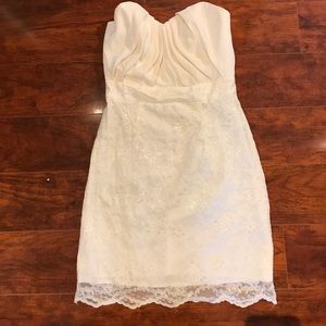 ASOS | Ivory Chiffon & Lace Strapless Dress