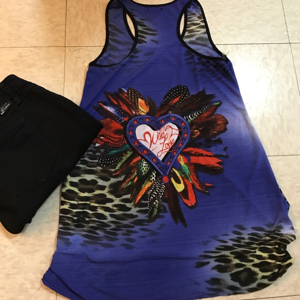 🔵❤️ "Wild Love" 🔵Blue Tank❤️ brand new - Picture 5 of 7