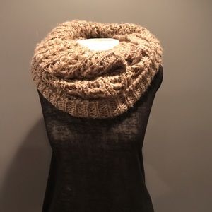 Tan Infinity Scarf with Sequin