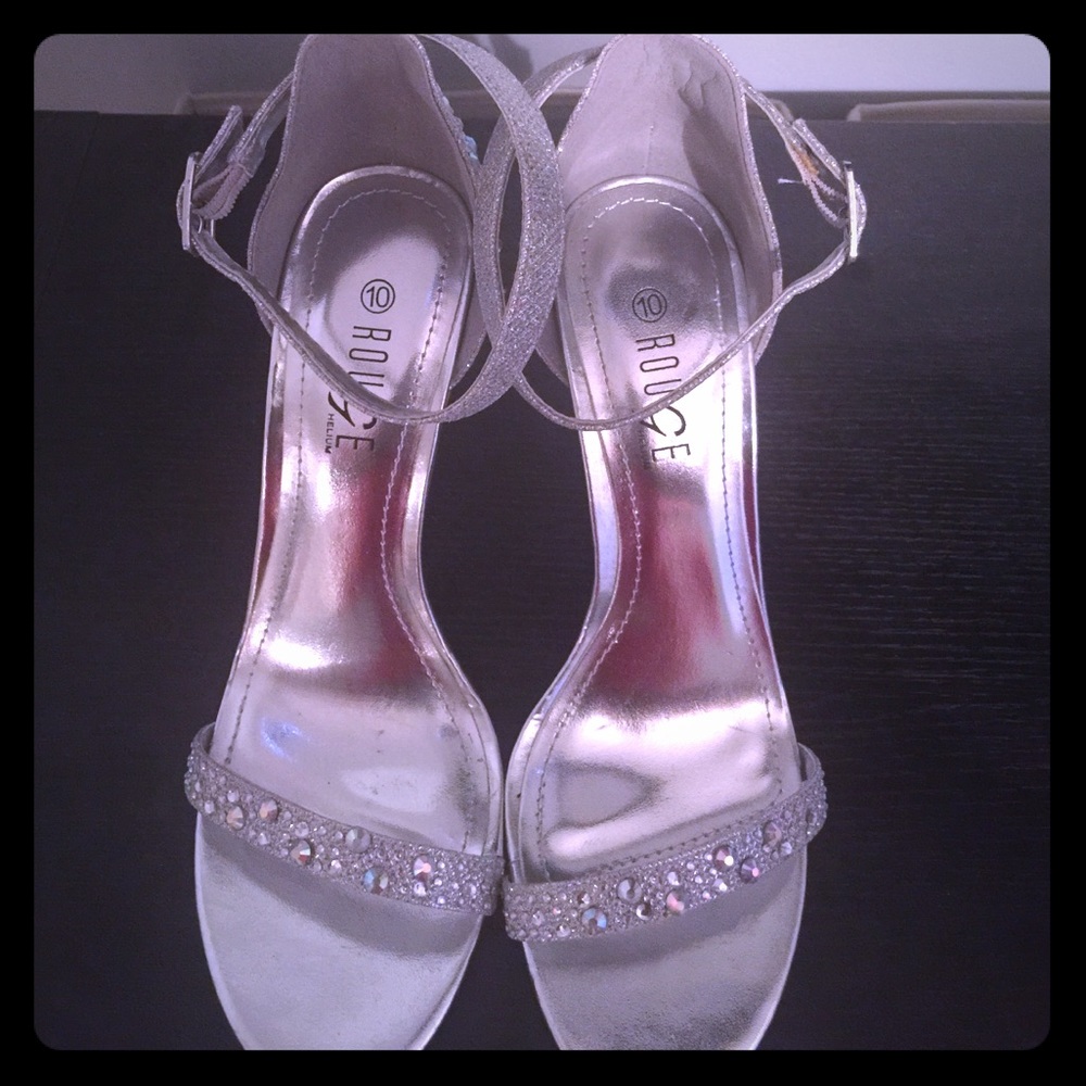 Women's Silver bling Special Occasion Heels