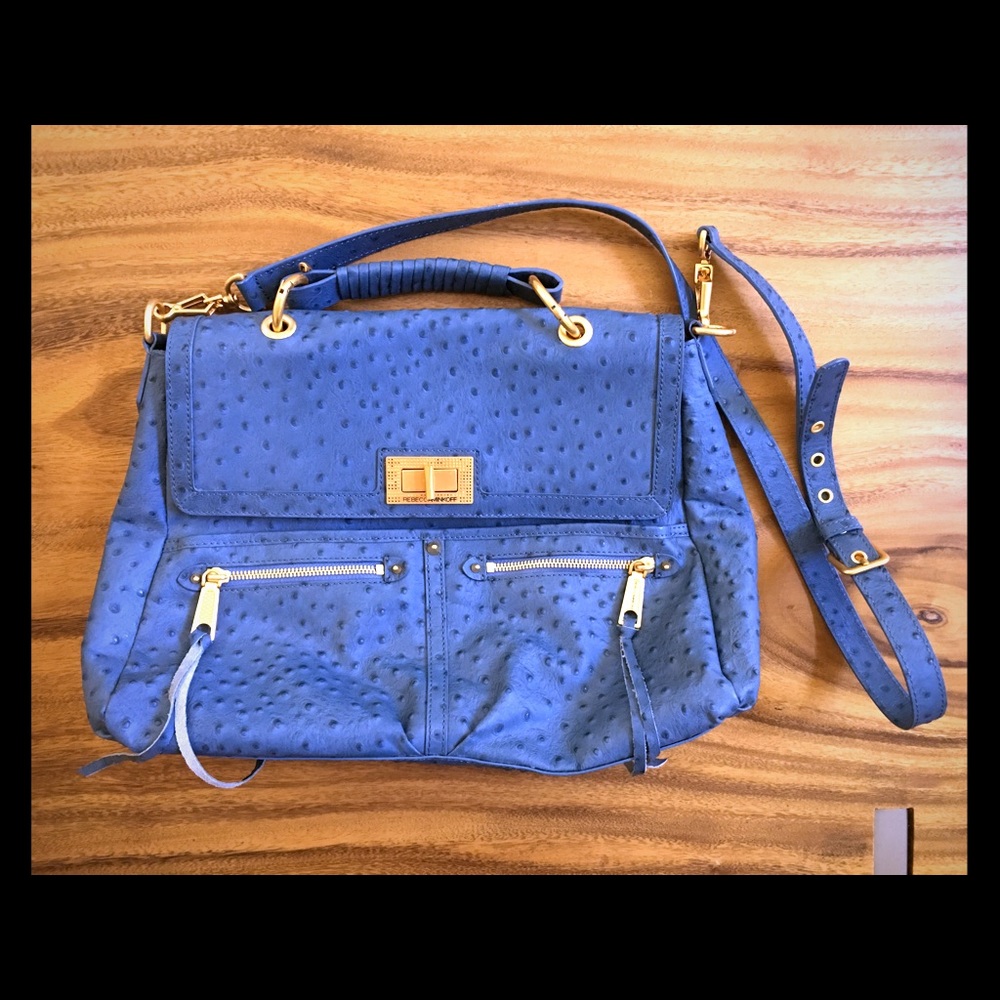 Rebecca Minkoff "Lyric" Ostrich Embossed Satchel