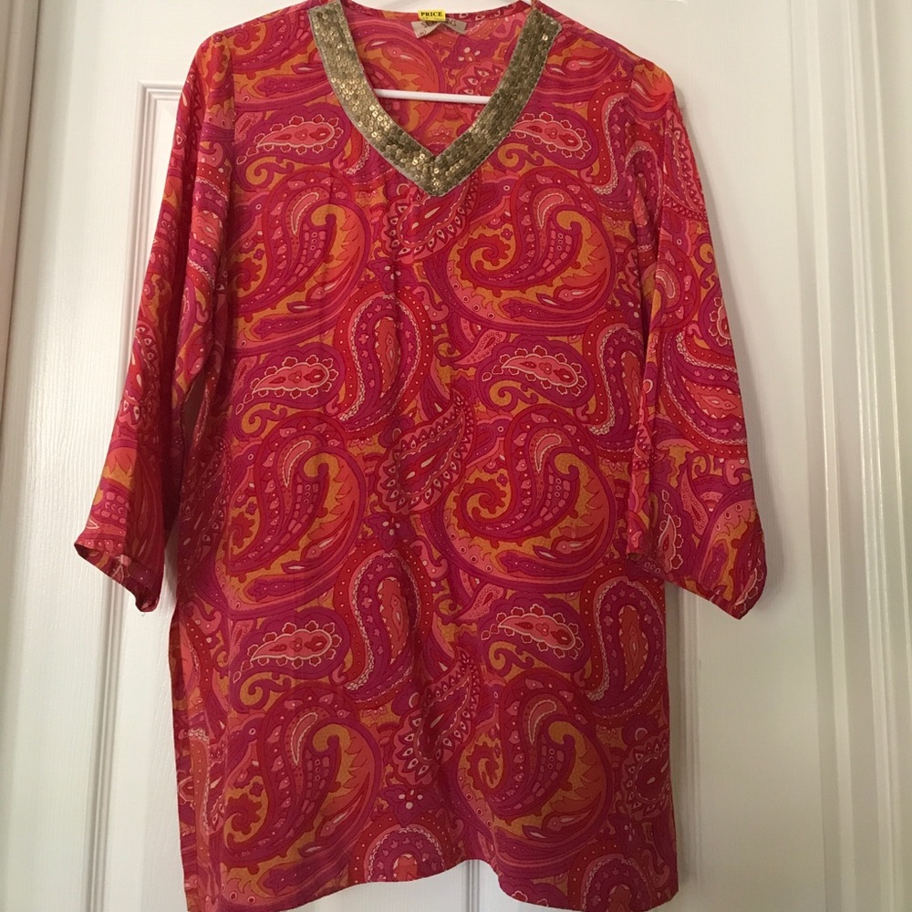 NEW Pink and Orange Silk Kurti (K27)