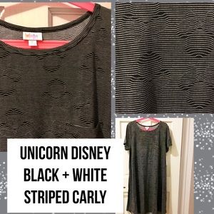 UNICORN DISNEY Black White Stripe Carly Dress