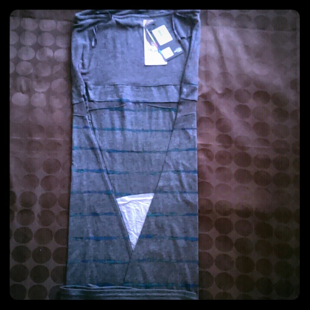 Grey Mesh Maxi with blue stripes