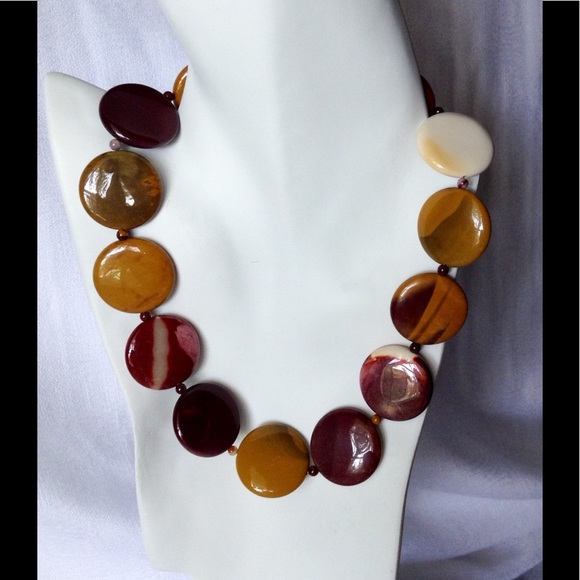 GENUINE MOOKAITE AUSTRALIAN JASPER NECKLACE. - Picture 1 of 3