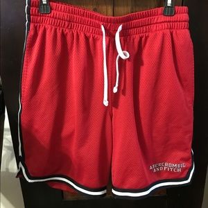 Abercrombie red basketball shorts
