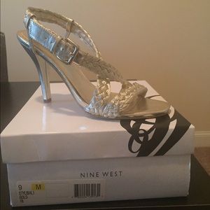 Nine West Gold braided heels