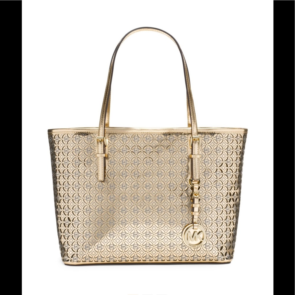 MICHAEL KORS Small Gold Travel Tote