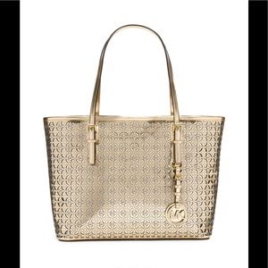 MICHAEL KORS Small Gold Travel Tote