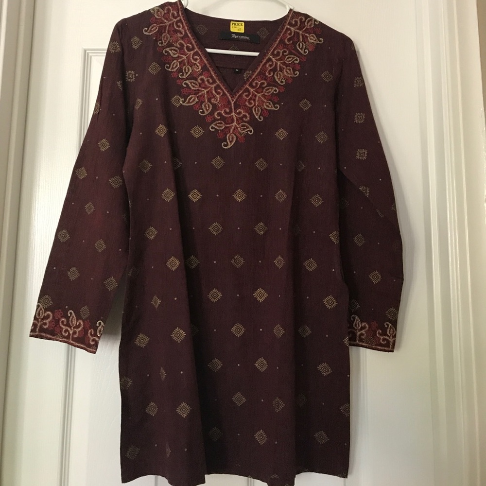 NEW Burgundy Silk Kurti (K30)