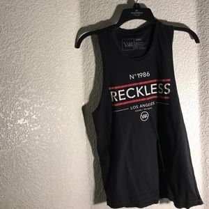 Y&R (Young and Reckless) black and red, muscle tee