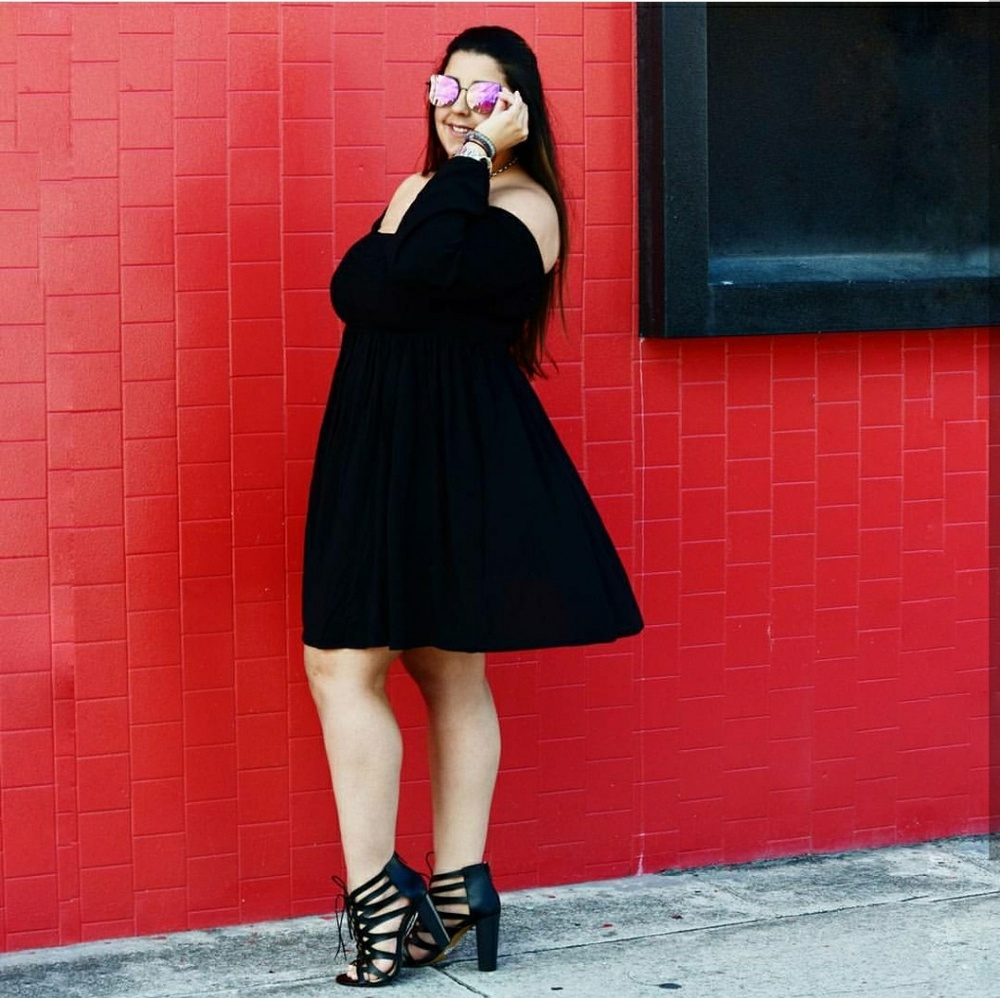 Off Shoulder Black Dress
